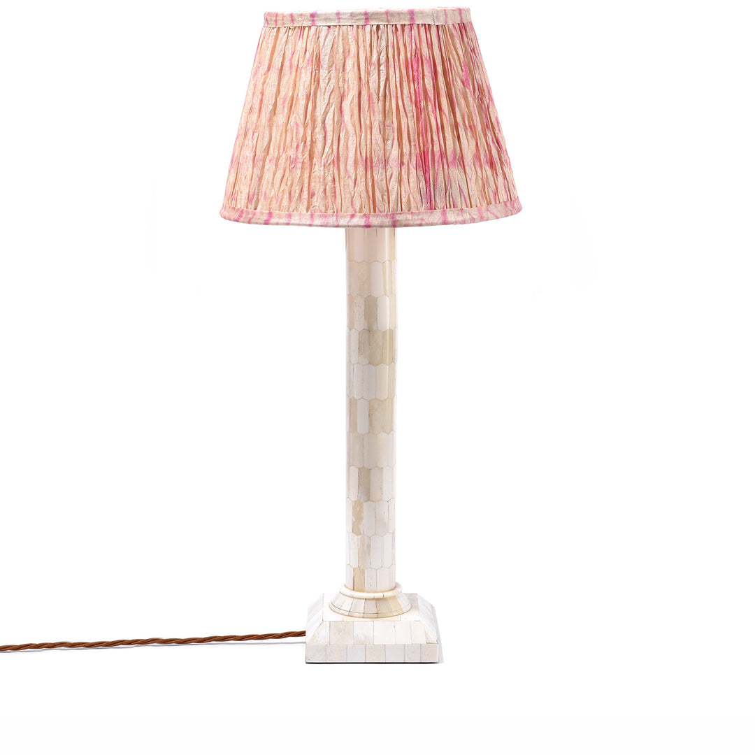 Large Samarkand Pink Shibori Silk Lampshade | Indigo Antiques | Indigo Antiques | Indigo Antiques