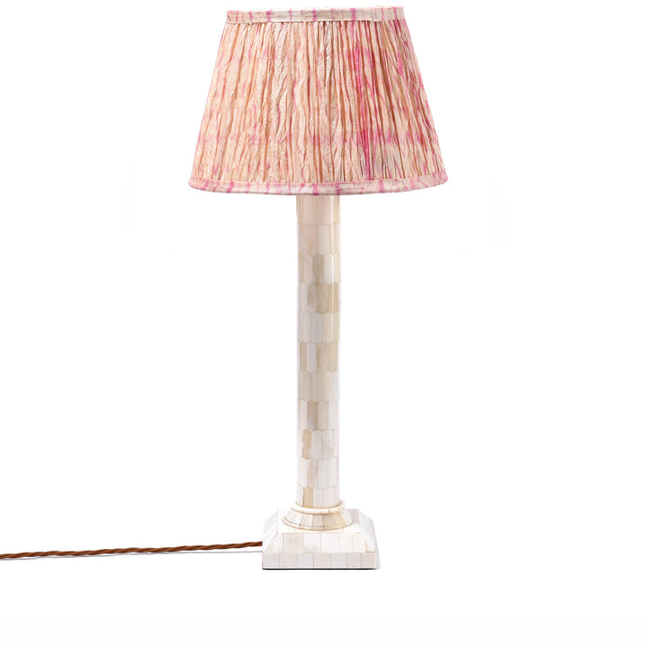Large Samarkand Pink Shibori Silk Lampshade | Indigo Antiques | Indigo Antiques | Indigo Antiques