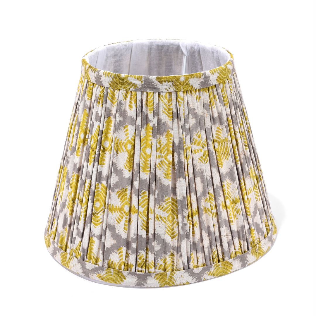 Small Samarkand Green Cotton Lampshade | Indigo Antiques