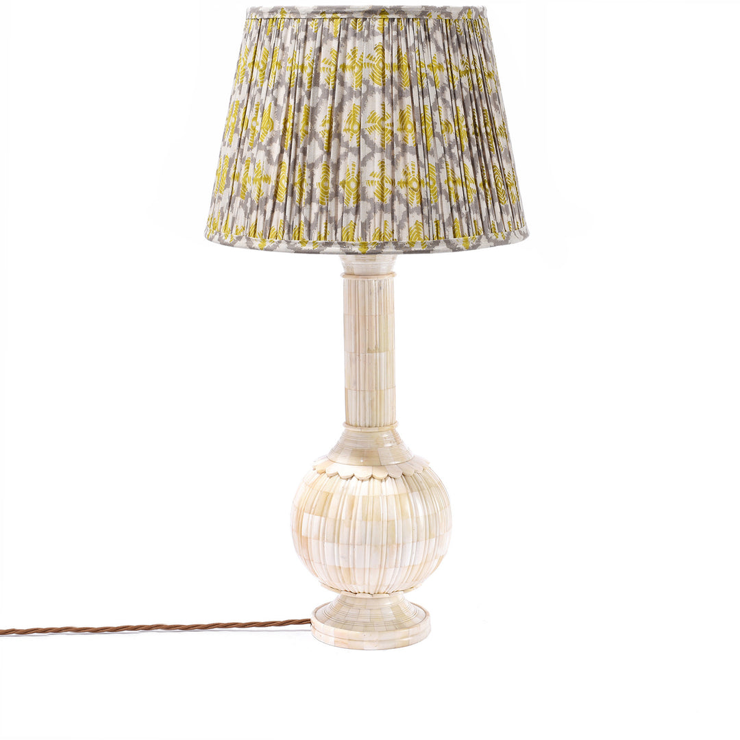 Large Samarkand Green Cotton Lampshade | Indigo Antiques