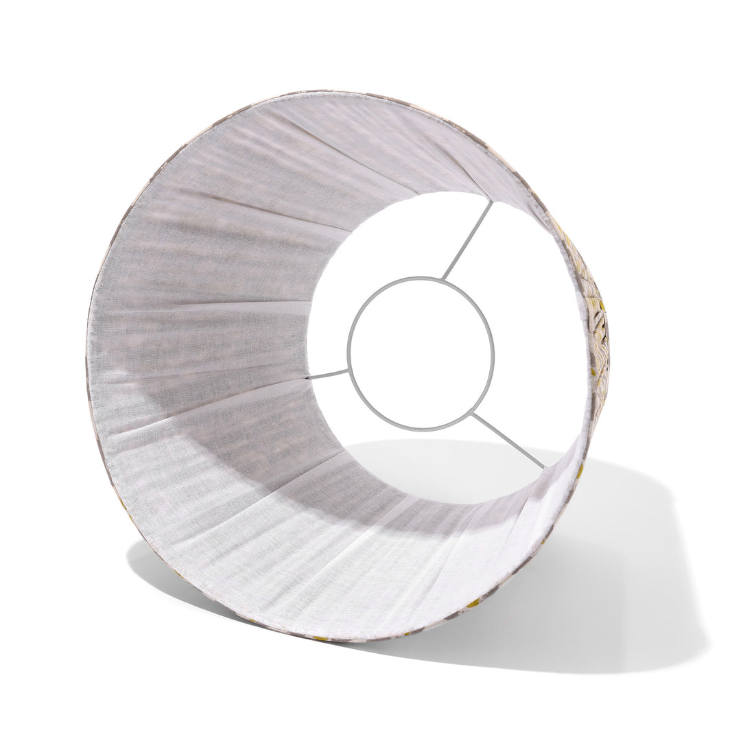 Large Fitting Detail From Samarkand Green Cotton Lampshade | Indigo Antiques