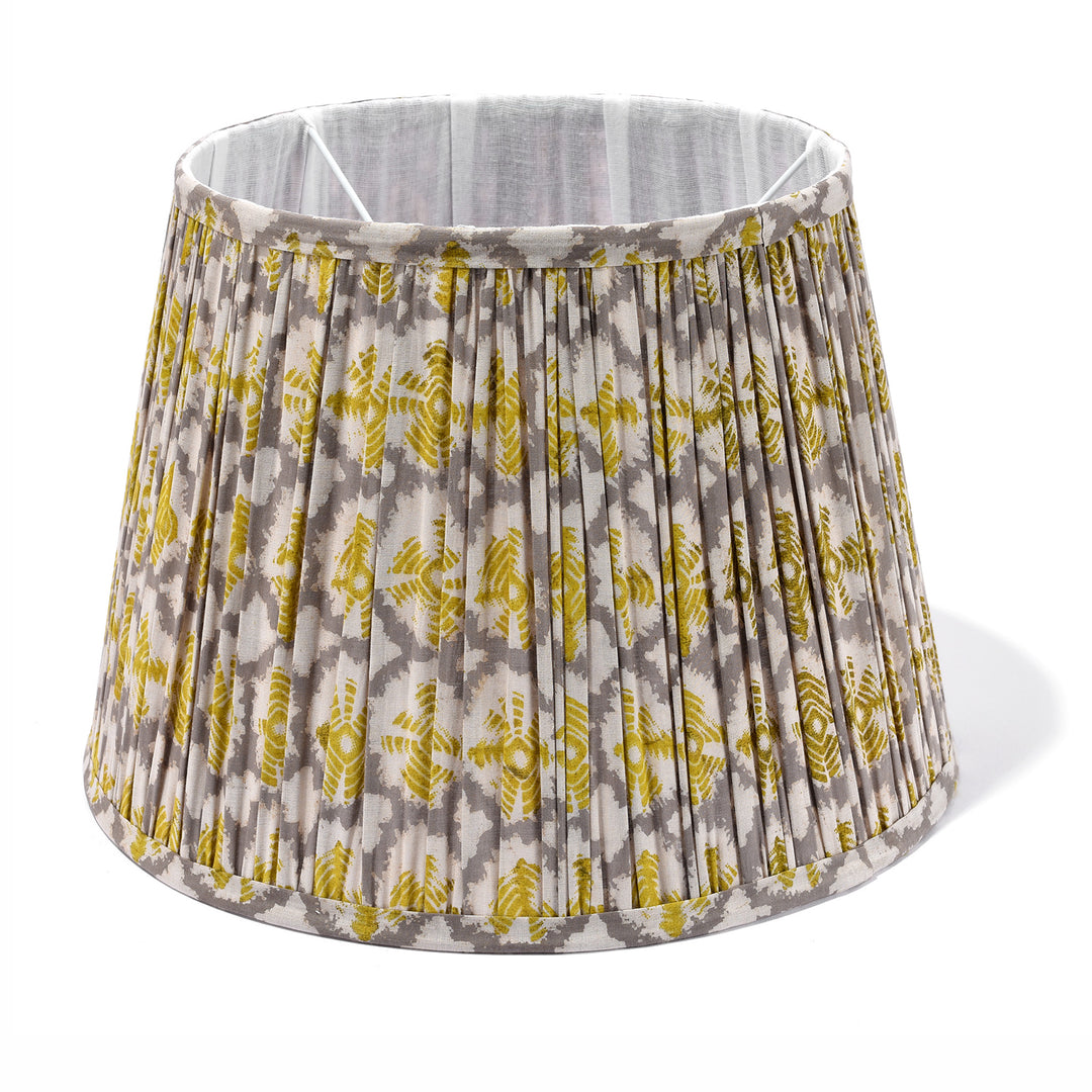 Large Samarkand Green Cotton Lampshade | Indigo Antiques