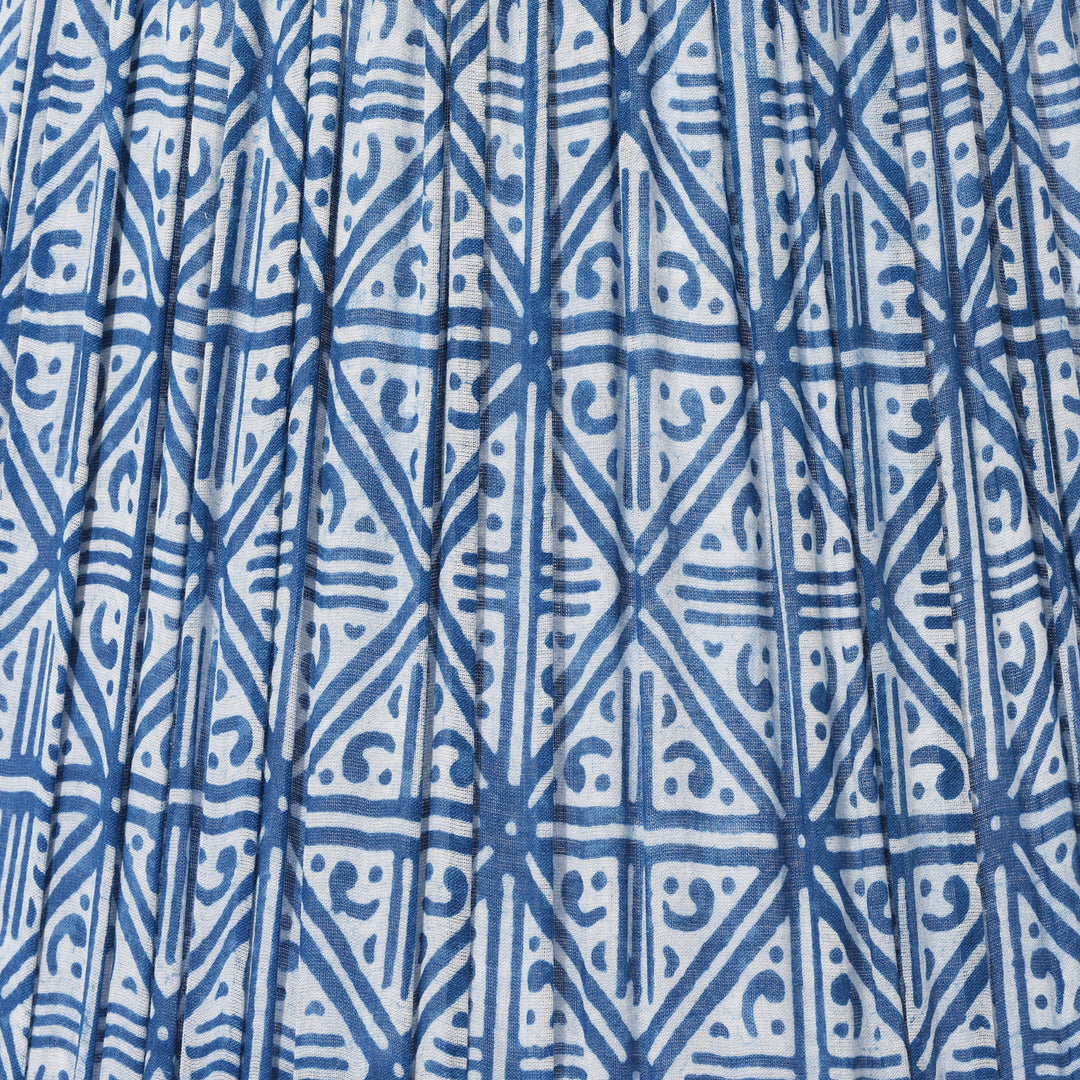 Detail From Samarkand Indigo Grid Lampshade 40 x 26 cm | Indigo Antiques