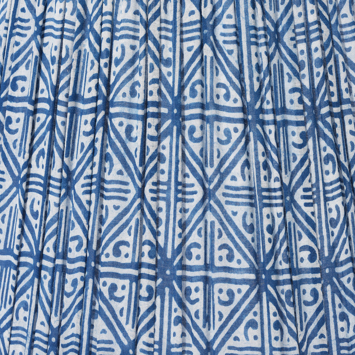 Detail From Samarkand Indigo Grid Lampshade 40 x 26 cm | Indigo Antiques