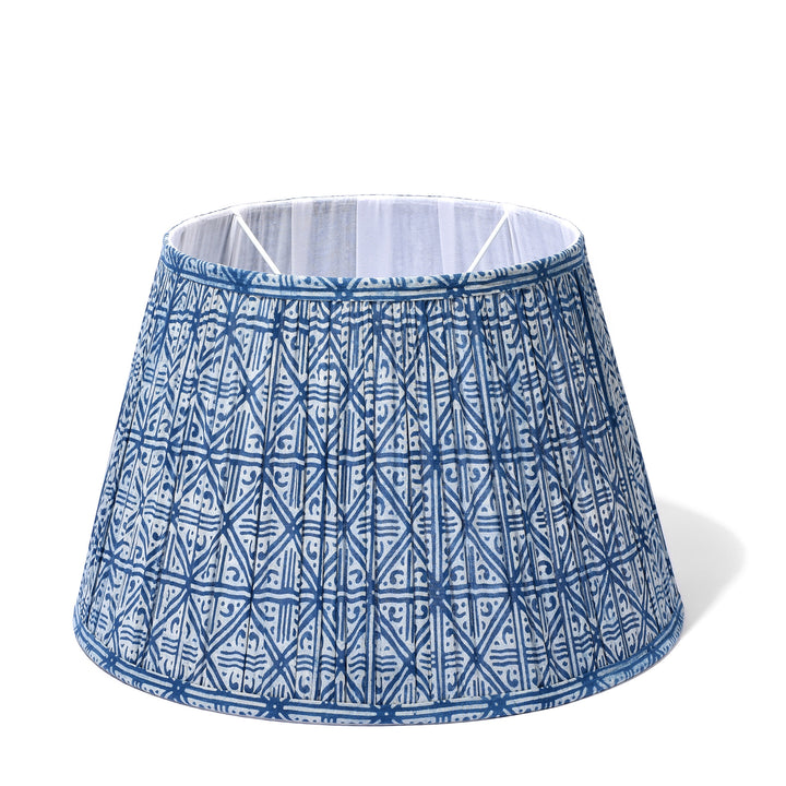Samarkand Indigo Grid Lampshade 40 x 26 cm | Indigo Antiques