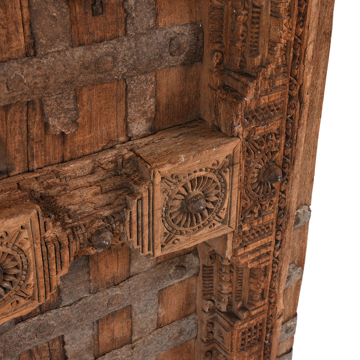Carving Detail From Carved Teak Door From Kutch - 19th Century | INDIGO ANTIQUES