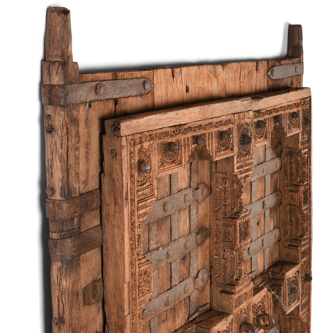 Depth Detail From Carved Teak Door From Kutch - 19th Century | INDIGO ANTIQUES