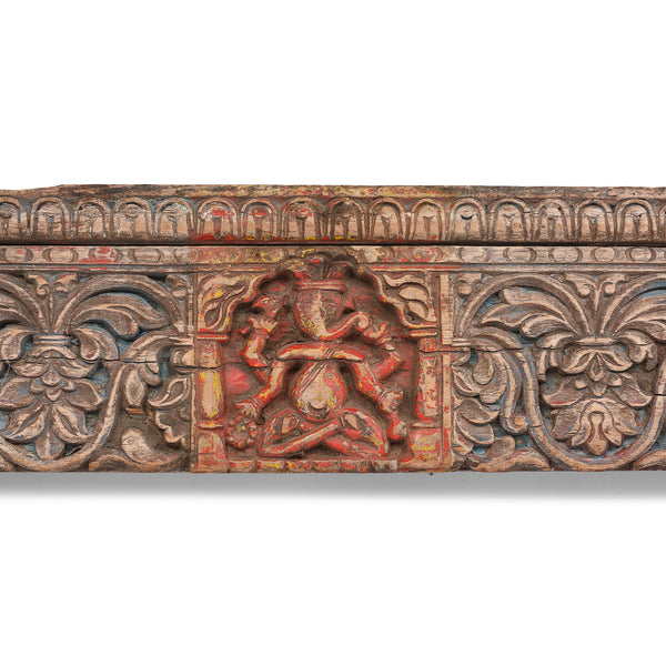 Carved Teak Lintel Panel From Kutch - 19th Century Carved Teak Lintel Panel From Kutch - 19th Century