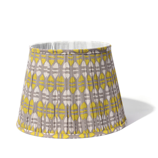 Samarkand Yellow & Grey Acorn Cotton Lampshade - 35cm