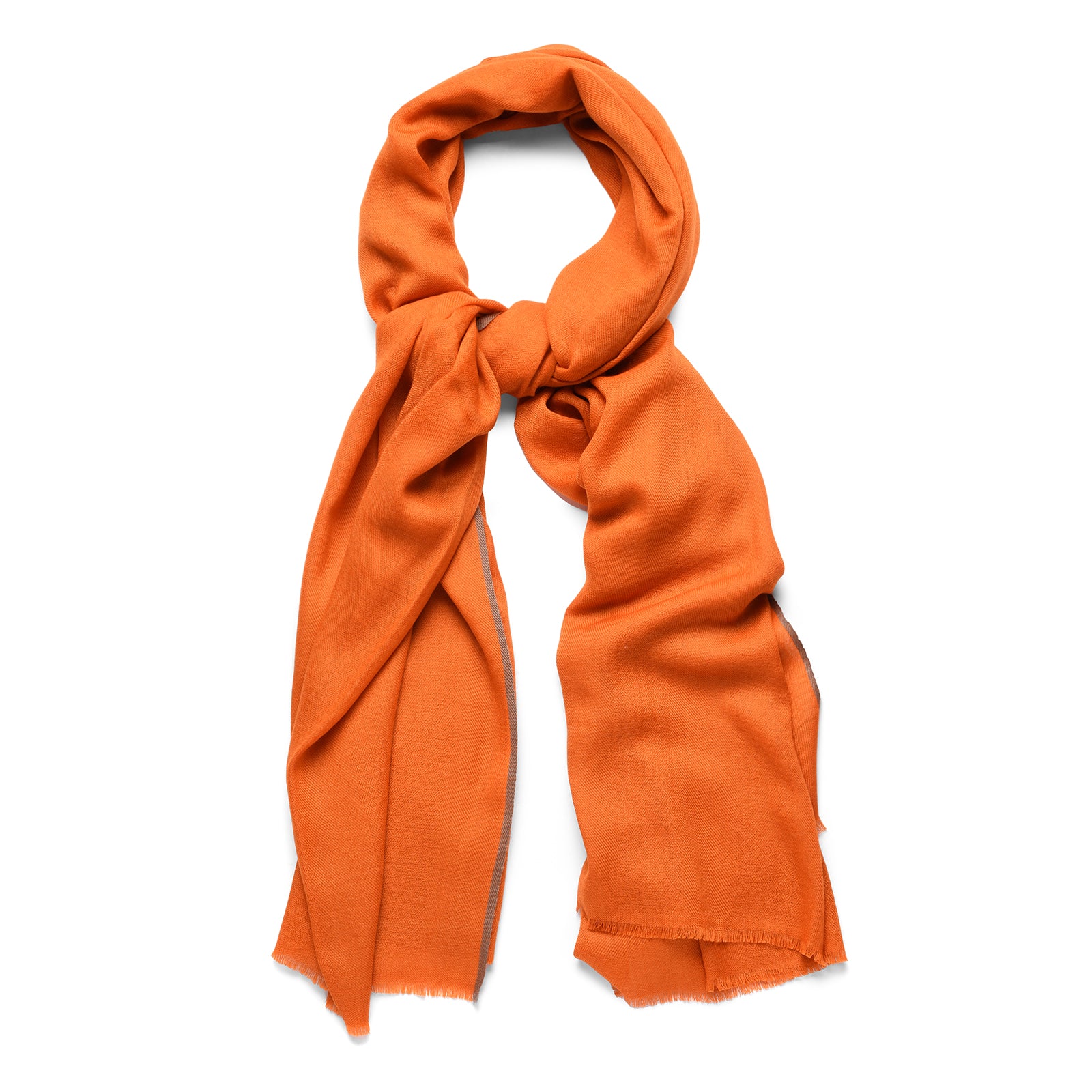 Orange The Roman Hand Woven Mongolian Cashmere Shawl by Cosi | Indigo Antiques