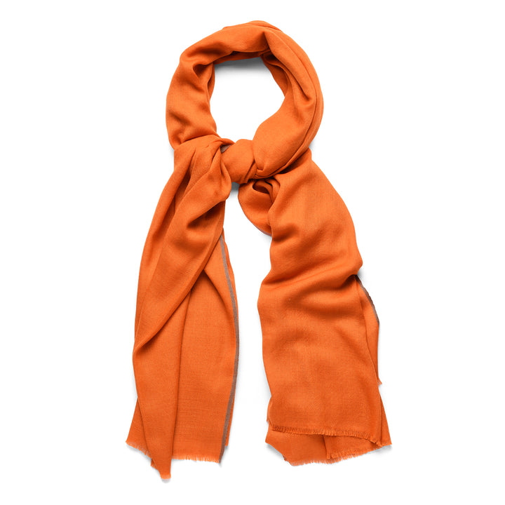 Orange The Roman Hand Woven Mongolian Cashmere Shawl by Cosi | Indigo Antiques