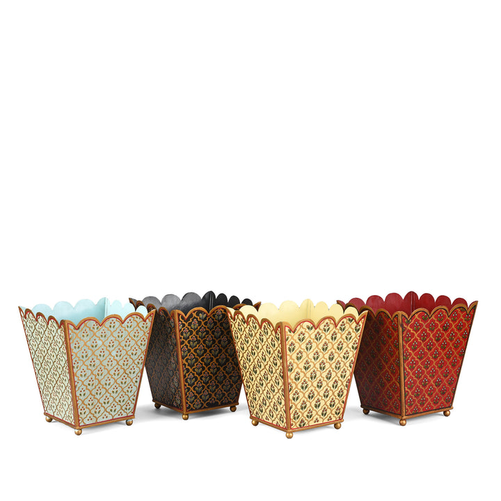 Painted Toleware Waste Paper Bin / Planter