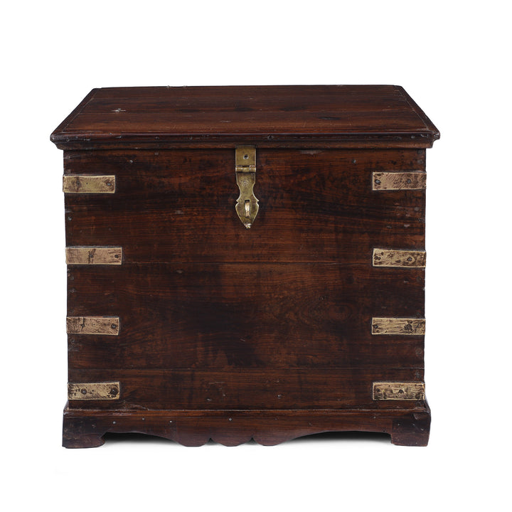 Anglo Indian Campaign Teak Side Chest With Brass Mounts And Fixed Internal Compartments | Indigo Antiques