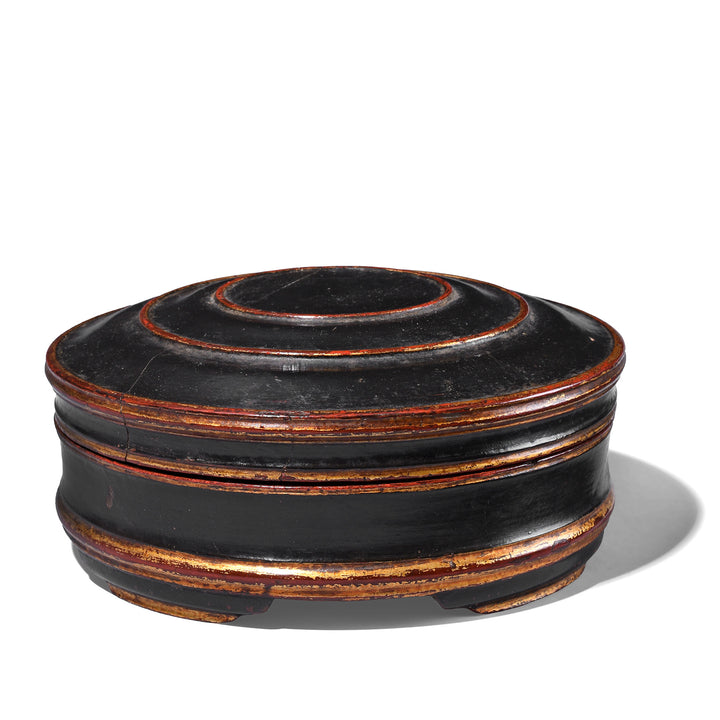 Antique Black Lacquer Chinese Wedding Basket | Indigo Antiques