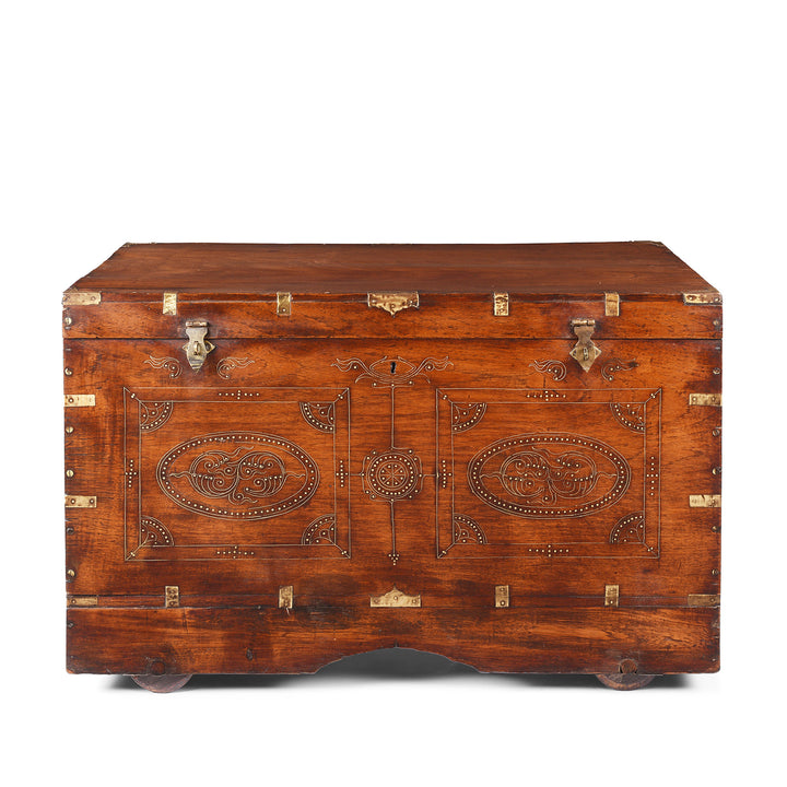 Antique Brass Bound Burmese Military Chest | Indigo Antiques