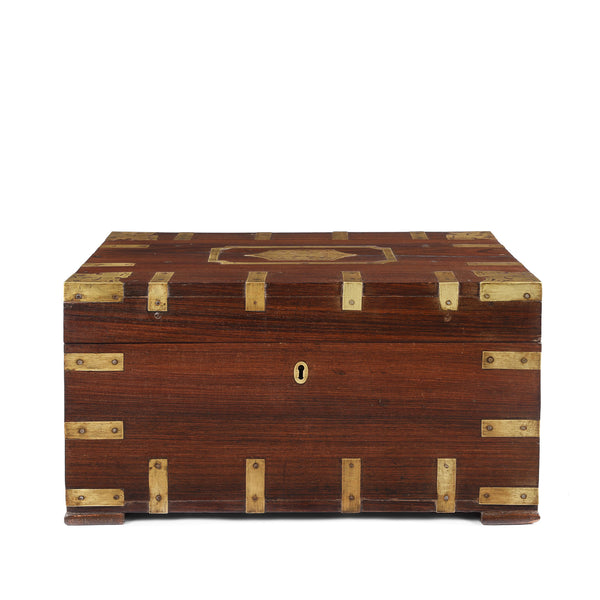 Brass Bound Rosewood Box From Kutch - 19th Century Brass Bound Rosewood Box From Kutch - 19th Century