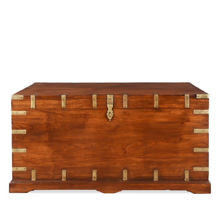 Antique Brass Bound Teak Military Chest | Indigo Antiques