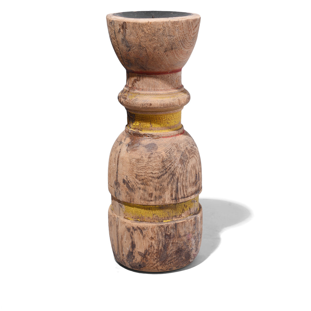 Antique Carved Teak Candlestick Made From An Old Takhat Leg  | Indigo Antiques