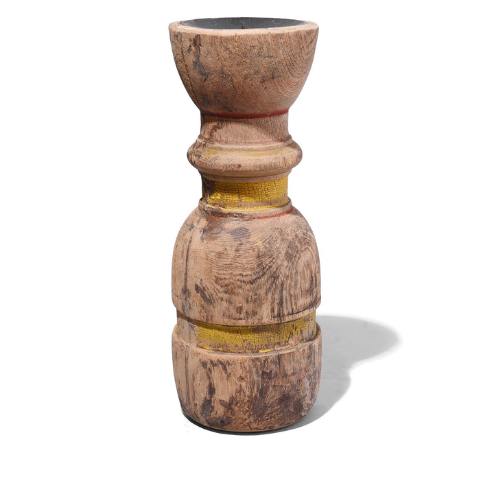 Antique Carved Teak Candlestick Made From An Old Takhat Leg  | Indigo Antiques