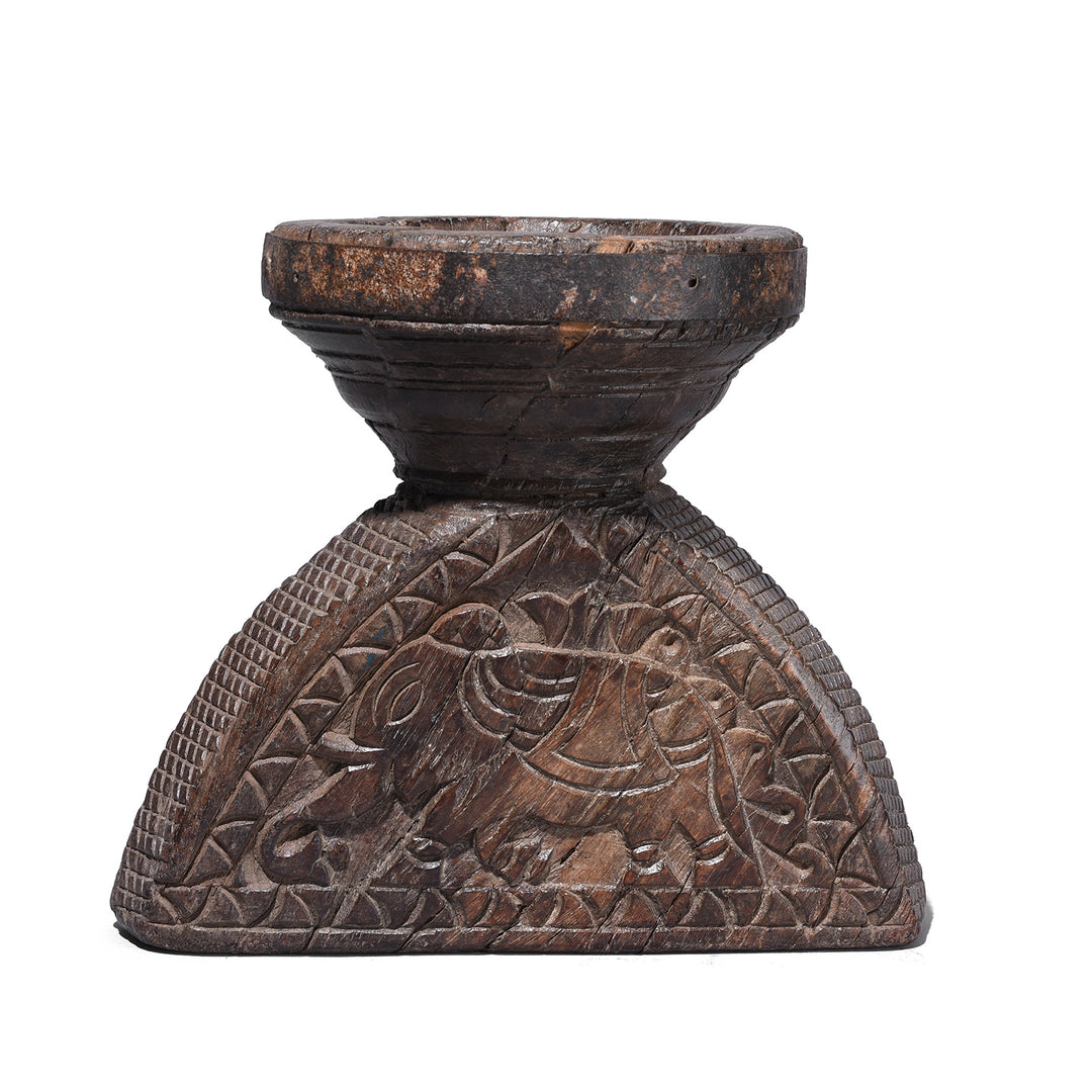 Antique Carved Teak Seed Drill From Gujarat | Indigo Antiques