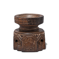 Carved Rosewood Seed Drill From Madhya Pradesh - Ca 1910