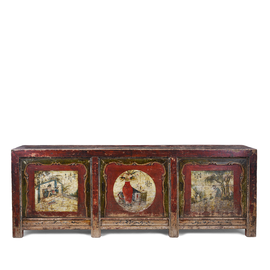 Antique Chinese 3 Door Painted Sideboard | Indigo Antiques