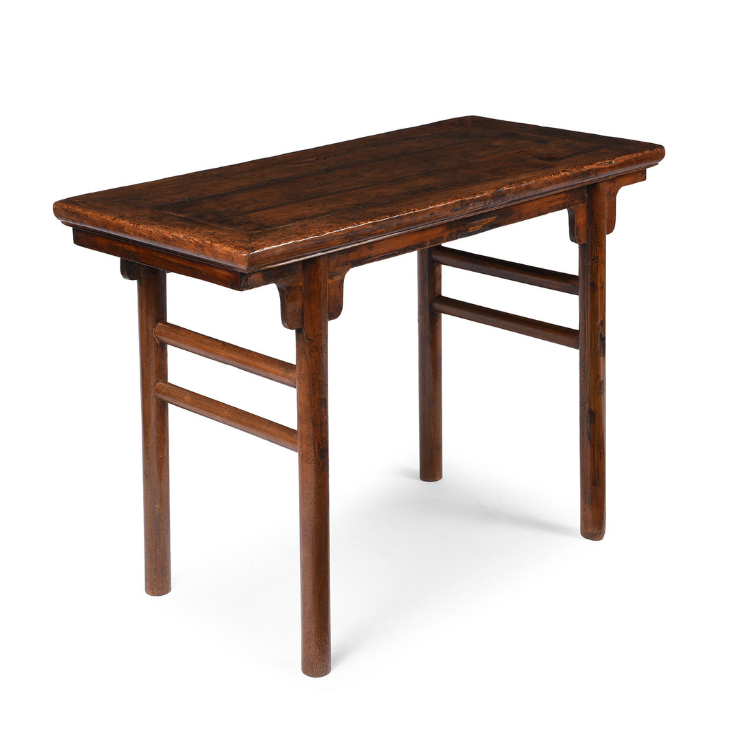 Antique Chinese Cypress Half Table made from cypress (baimu 柏木) wood | Indigo Antiques