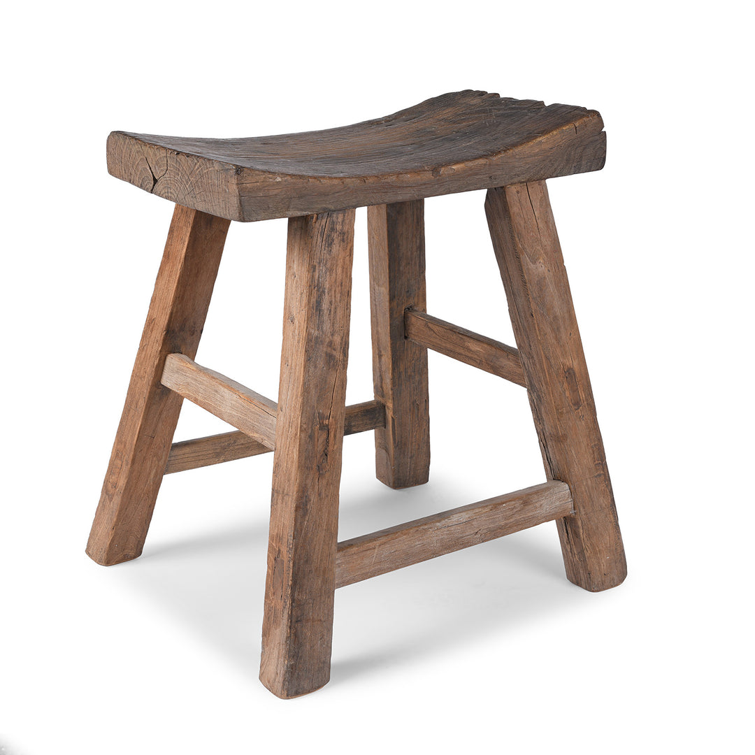 Antique Chinese Elm Saddle Stool | Indigo Antiques