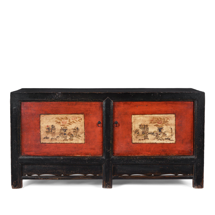 Antique Chinese Painted Gansu Grain Store Sideboard