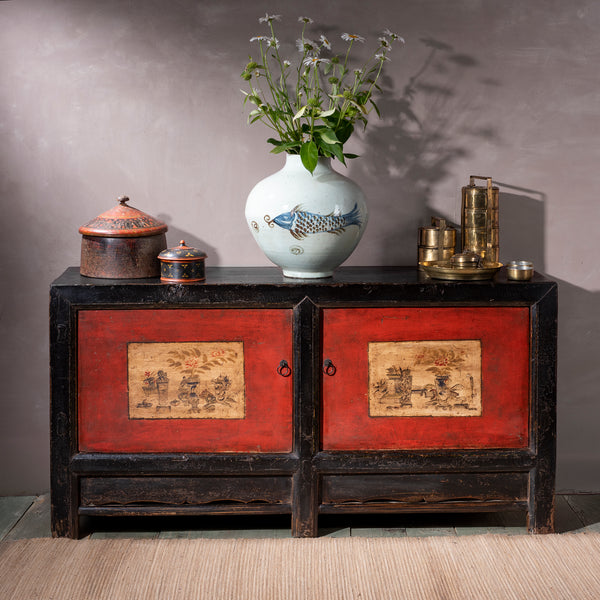 Antique Chinese Painted Gansu Grain Store Sideboard | Indigo Antiques