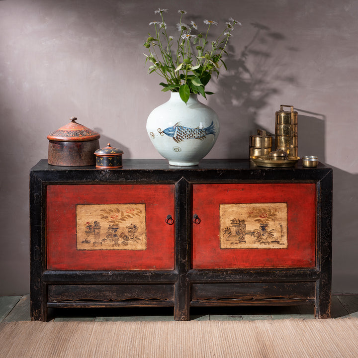 Antique Chinese Painted Gansu Grain Store Sideboard | Indigo Antiques