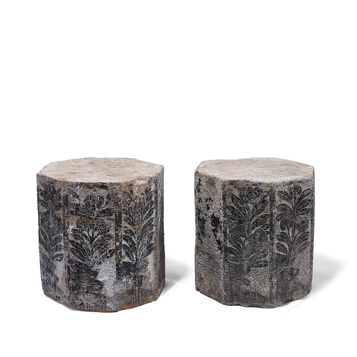 Antique Chinese Pair of Stone Octagonal Bases | Indigo Antiques