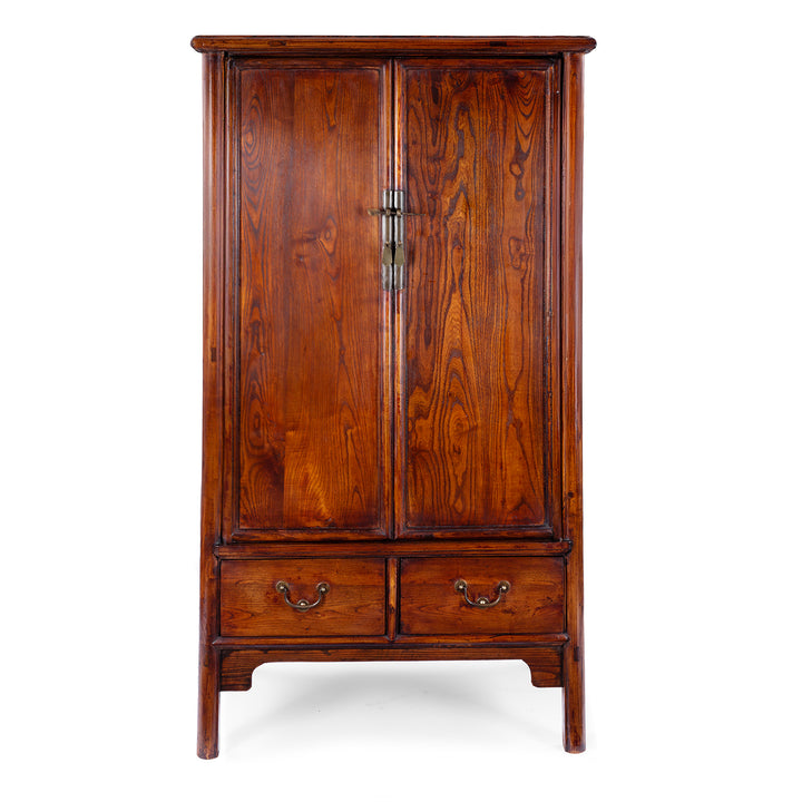 Antique Chinese Red Elm Taper Cabinet | Indigo Antiques