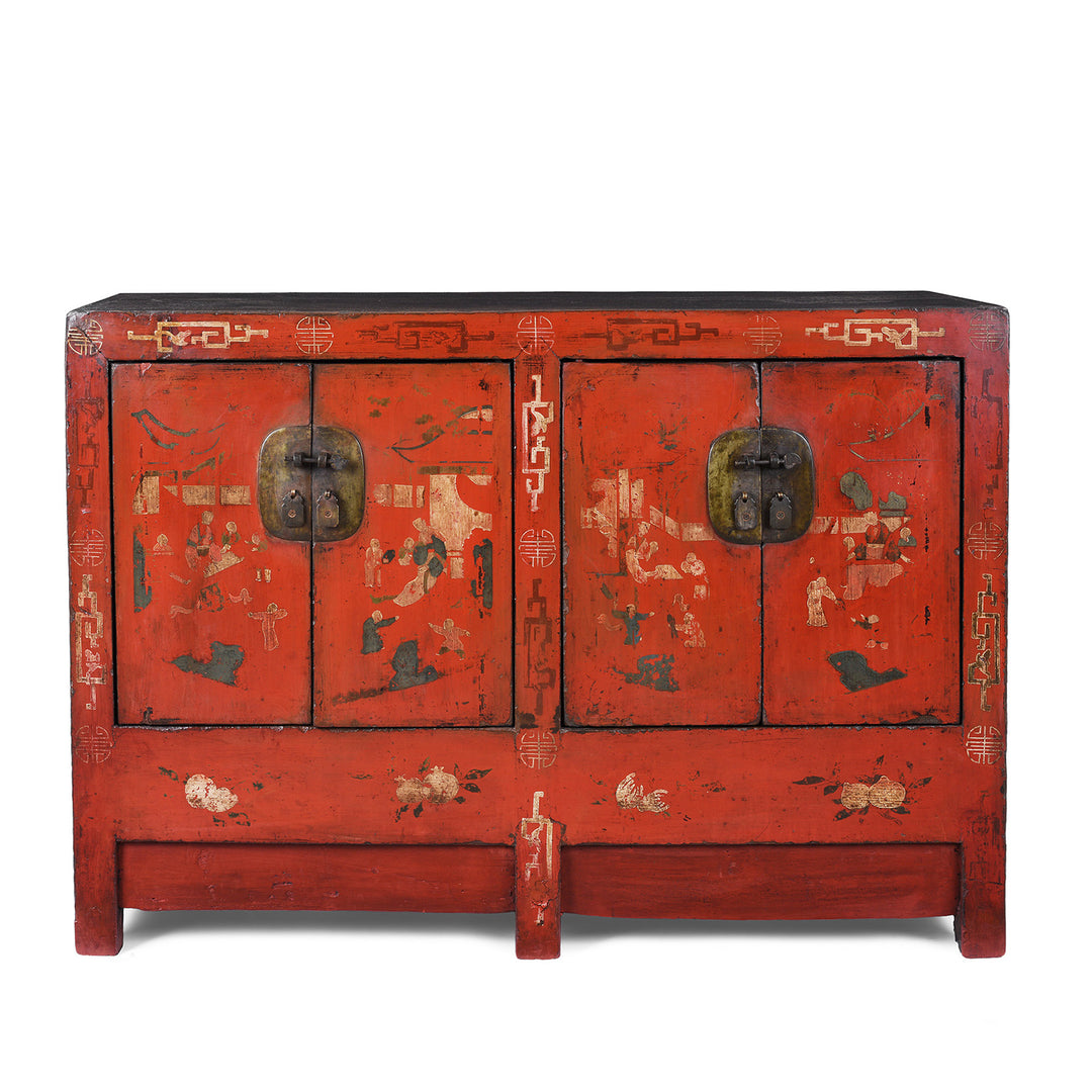 Antique Chinese Red Lacquer Shanxi Sideboard | Indigo Antiques