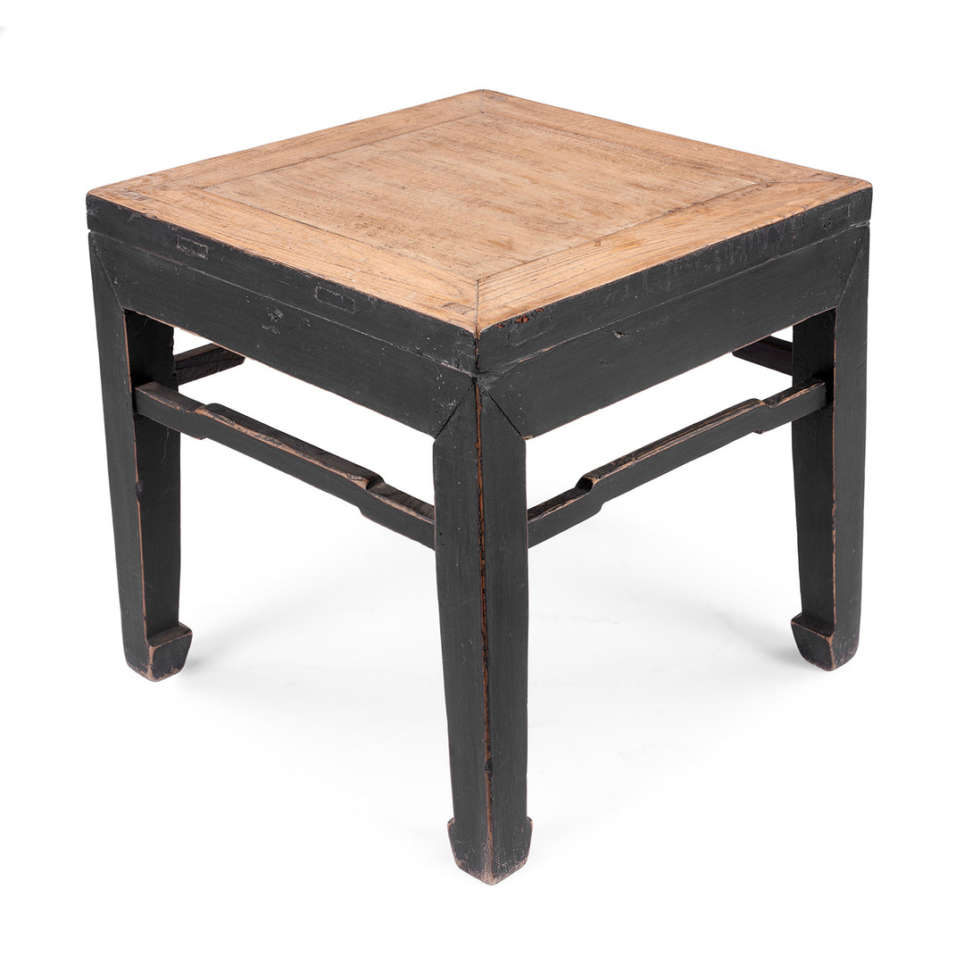 Angled View Of Antique Chinese Square Side Table From Shanxi | Indigo Antiques