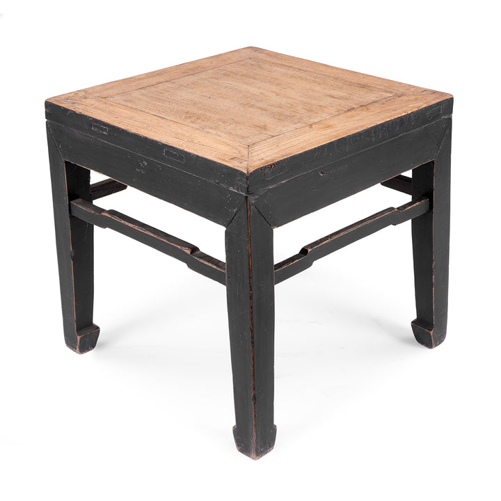 Angled View Of Antique Chinese Square Side Table From Shanxi | Indigo Antiques
