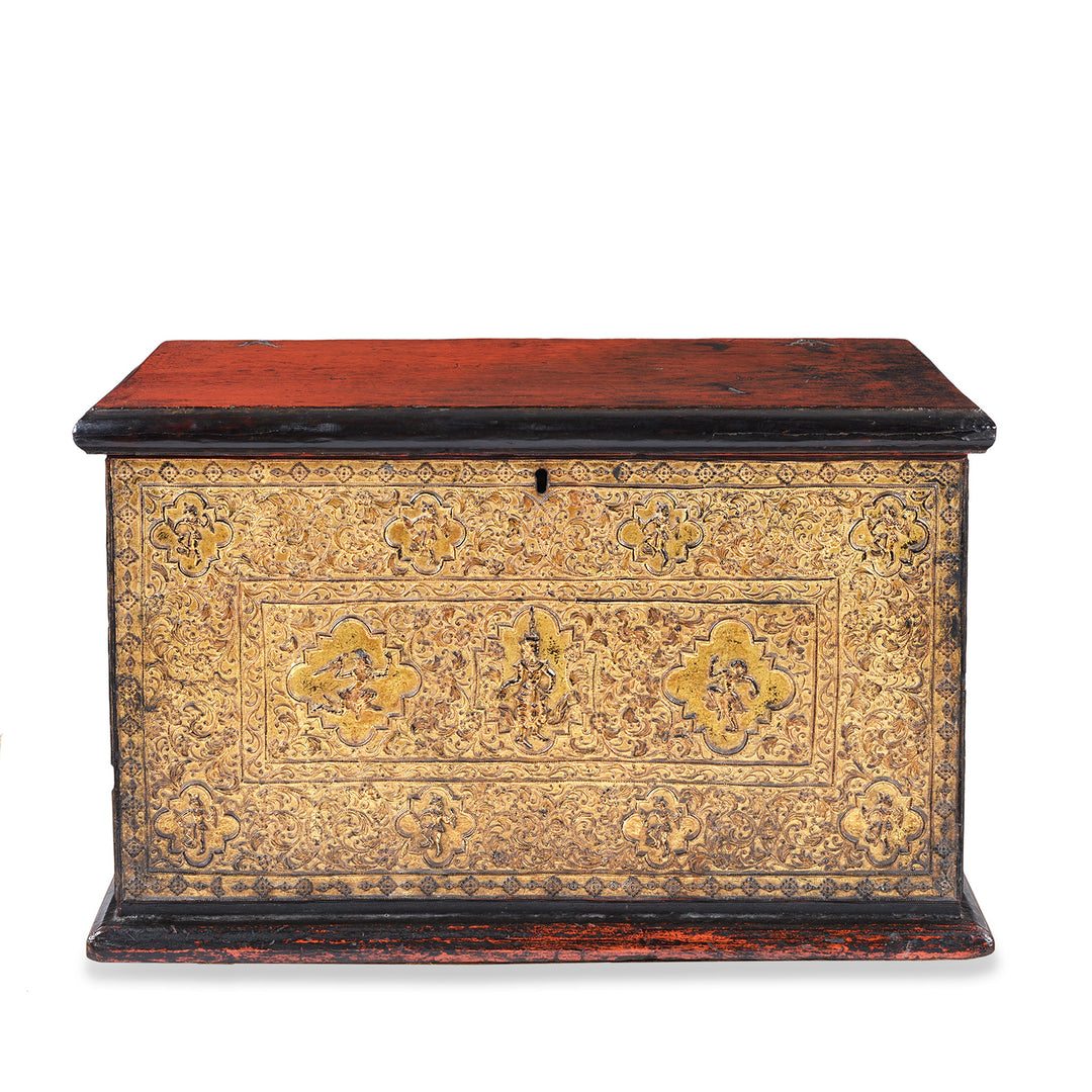 Antique Gilt Burmese Sadaik Manuscript Chest | Indigo Antiques