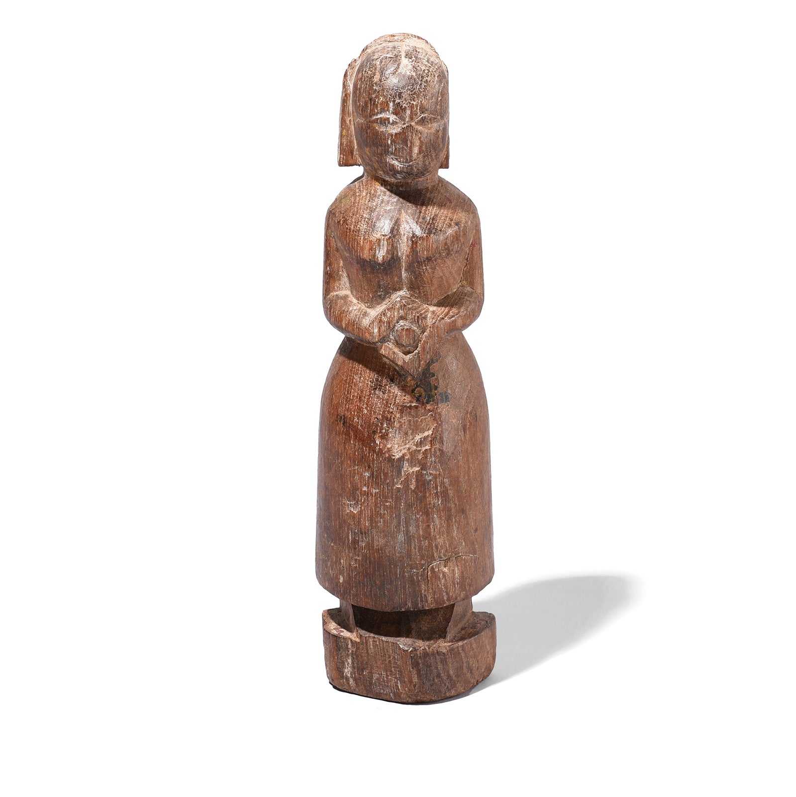 Carved Teak Candle Stick From Banswara Tribal Region - 19th Century