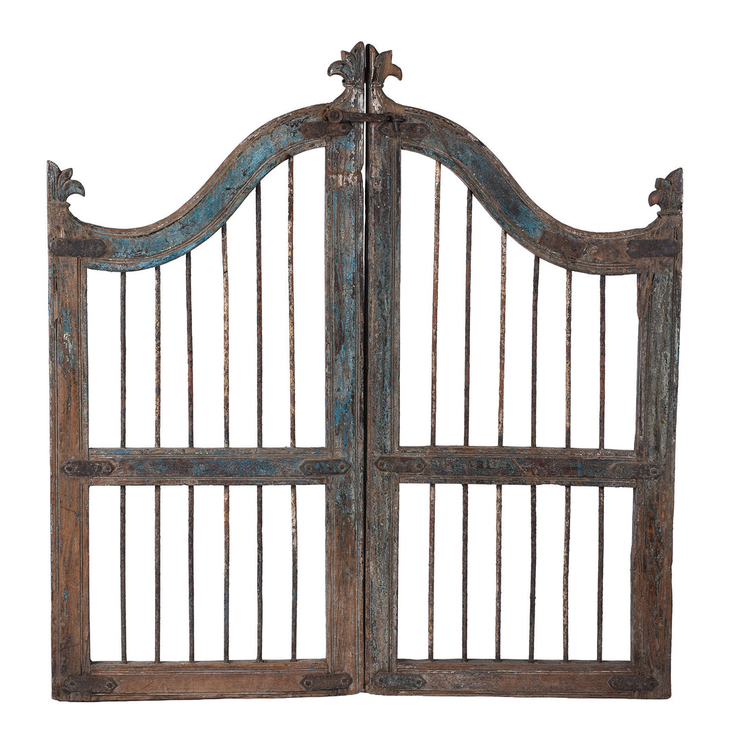 Antique Indian Blue Painted Dog Gate | INDIGO ANTIQUES
