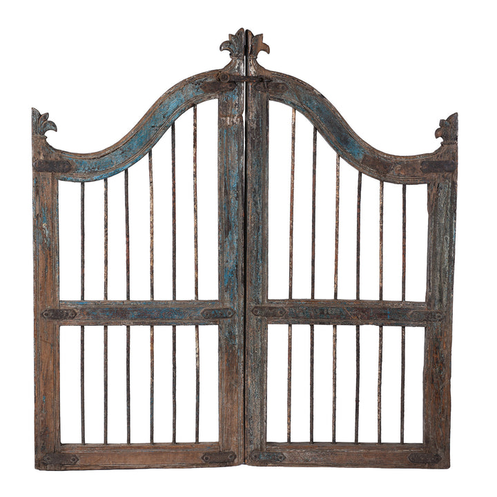 Antique Indian Blue Painted Dog Gate | INDIGO ANTIQUES