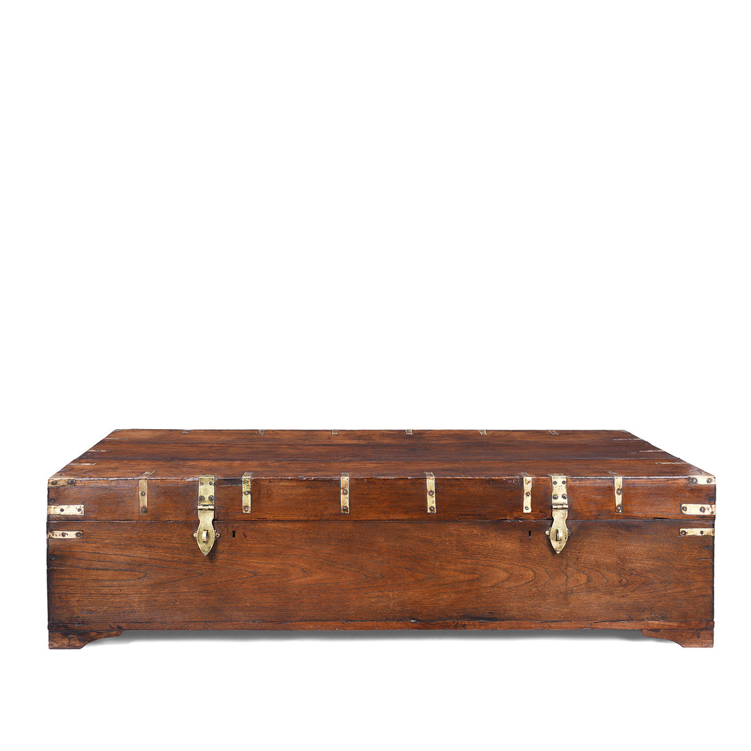 Antique Indian Brass Bound Military Chest | Indigo Antiques