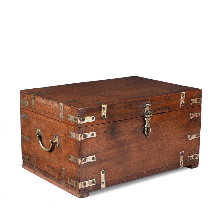 Antique Indian Brass Bound Teak Chest | Indigo Antiques