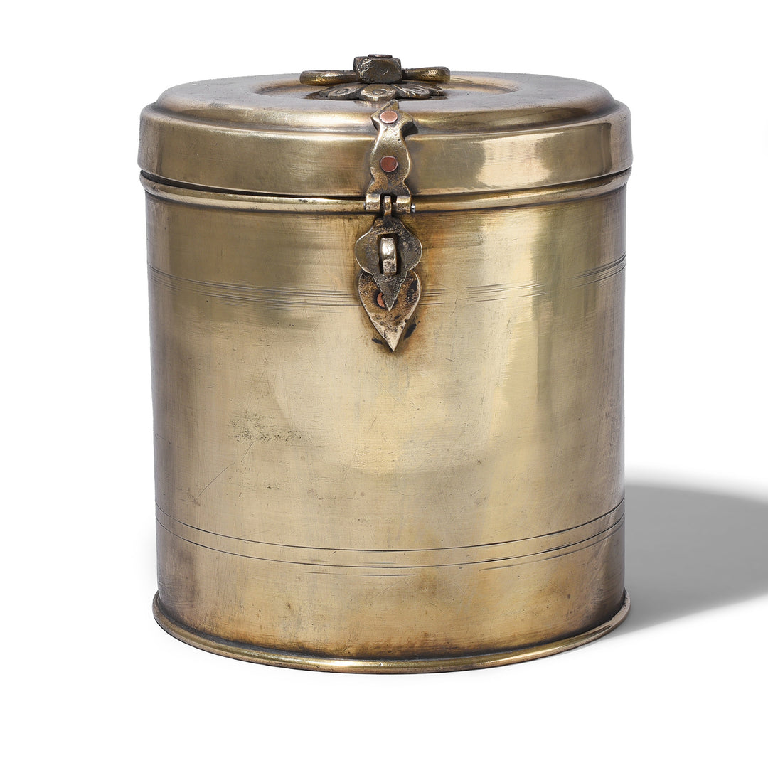 Antique Indian Brass Food Caddy | Indigo Antiques