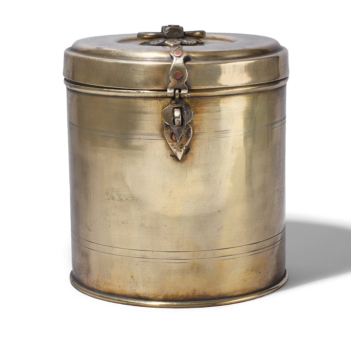 Antique Indian Brass Food Caddy | Indigo Antiques