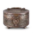 Oval Brass Jali Paandan Box - Ca 1920's