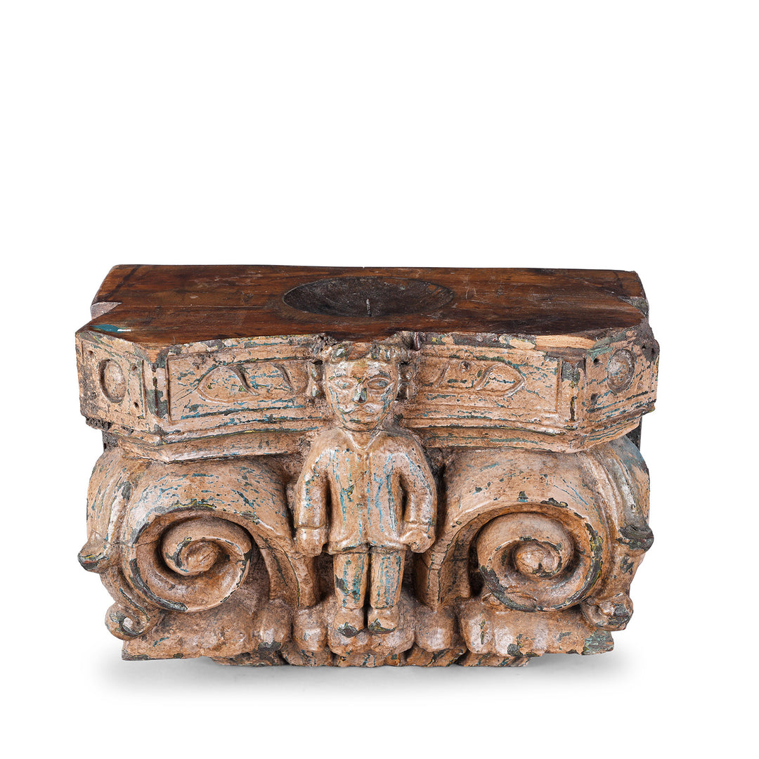 Antique Indian Carved Candle Stand | Indigo Antiques