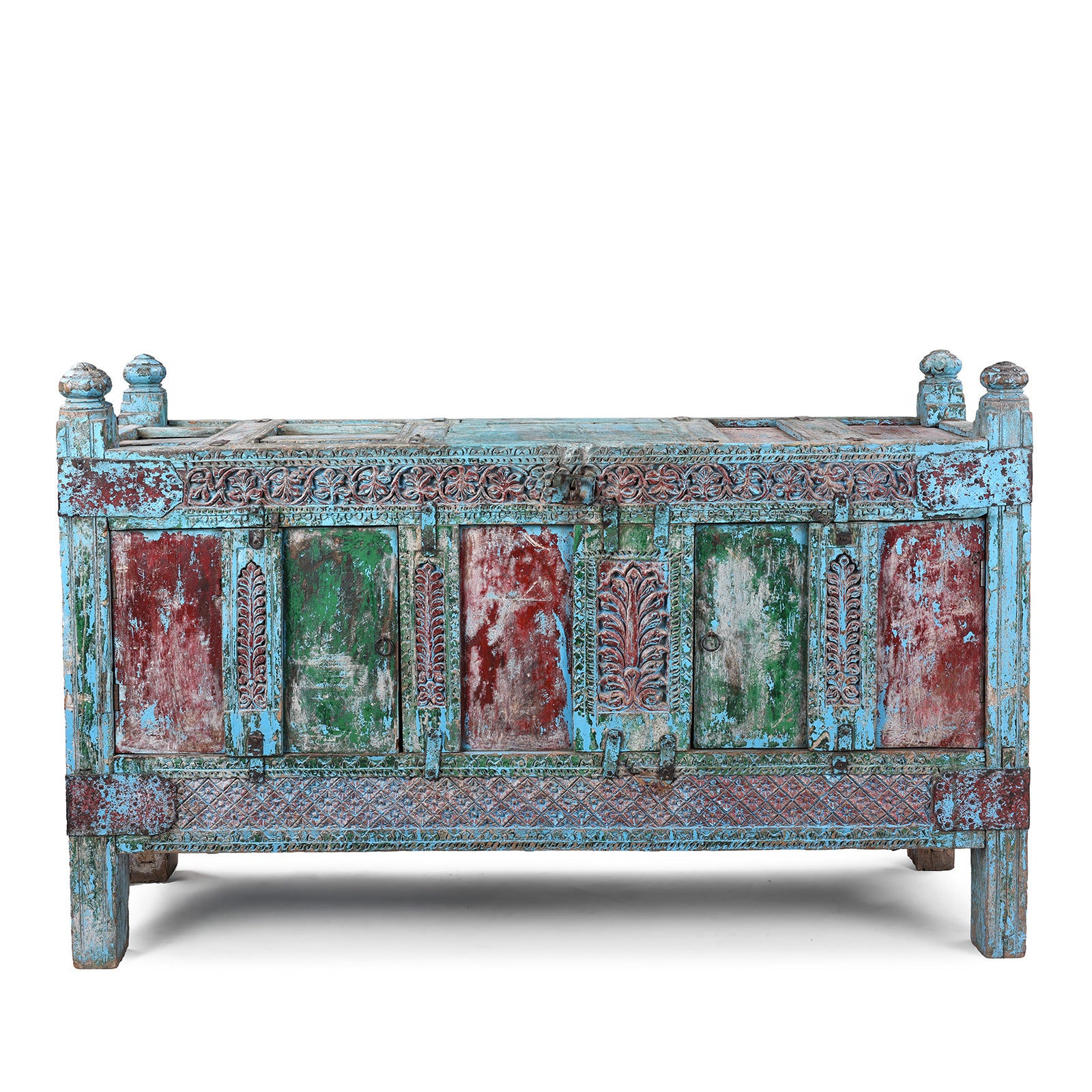 Antique Indian Carved Manjus Dowry Chest | Indigo Antiques