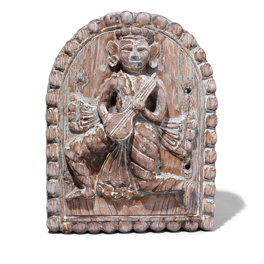 Antique Indian Carved Musician Panel | Indigo Antiques