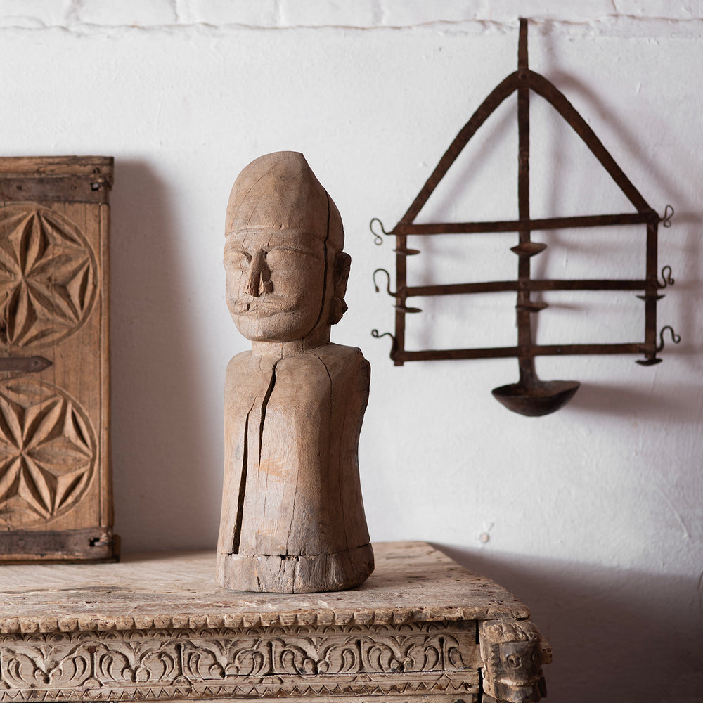 Antique Indian Carved Rajasthani Figure | Indigo Antiques