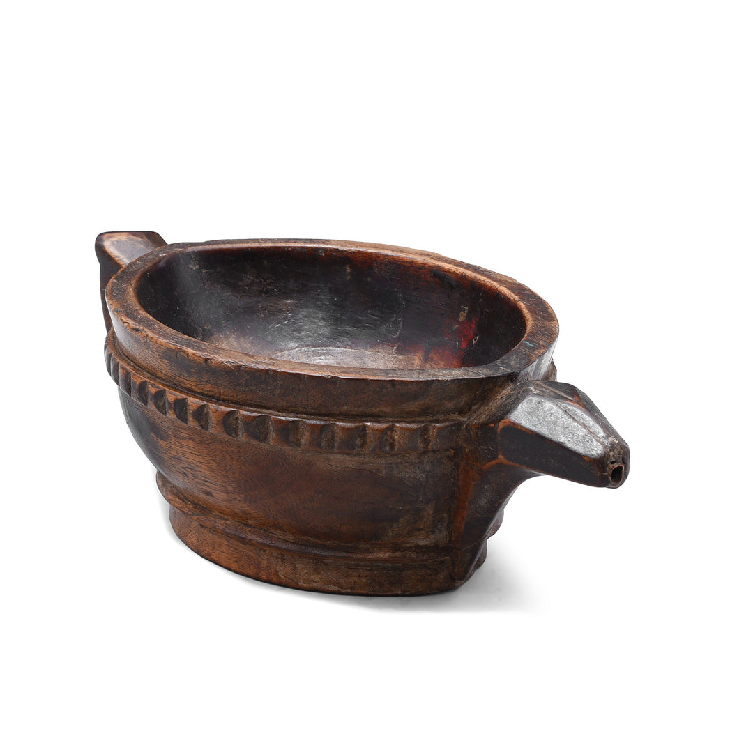 Antique Indian Carved Wood Kharal | Indigo Antiques